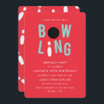 Bowling Fun Kids Geburtstagsparty Einladung_Rot Einladung<br><div class="desc">Eine Geburtstagsfeier für Bowling-Themenabende.</div>