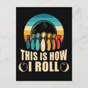 Bowling Fun Strike Lover Retro Postkarte