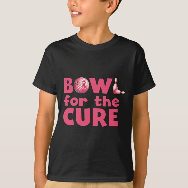 Bowling Für Die Heilung Bowling Brustkrebs Bowler  T-Shirt (Vorderseite)