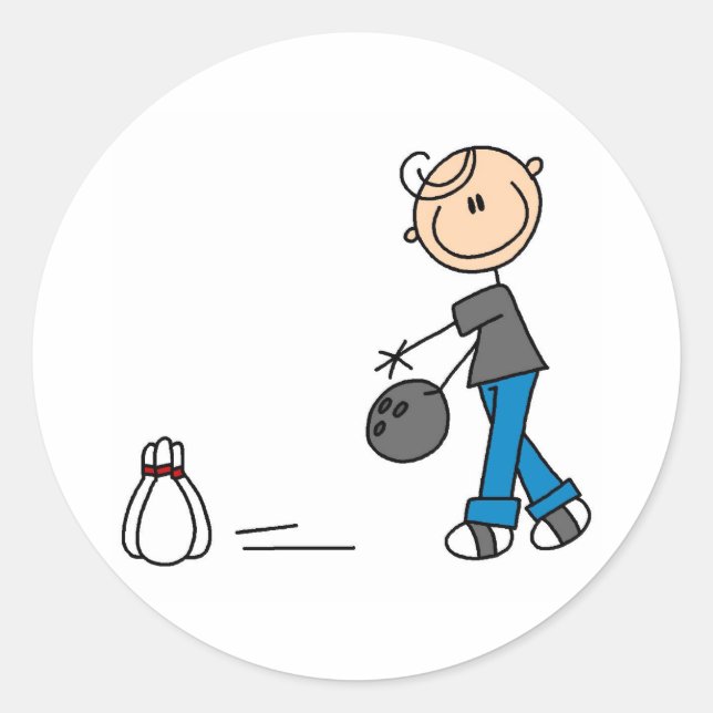 Bowling für einen Strickaufkleber Runder Aufkleber (Vorderseite)