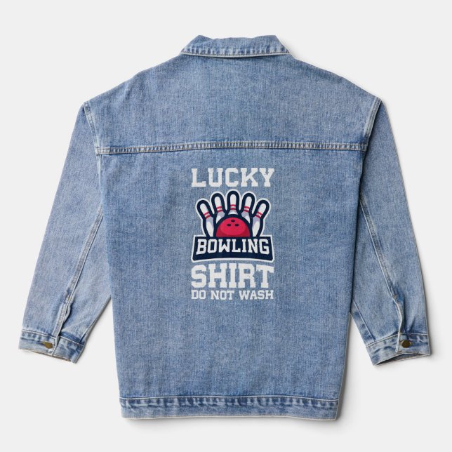 Bowling für Männer Frauen Kinder Bowling Bowler 2 Jeansjacke (Rückseite)