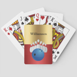 Bowling game - Ball and Pins personalize with name Spielkarten