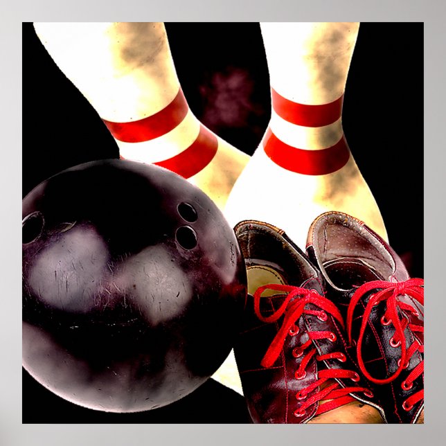 Bowling Gear Grunge Style Poster (Vorne)