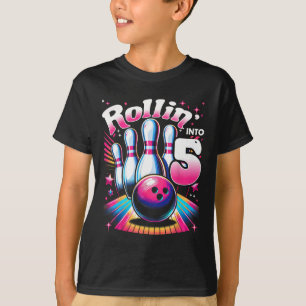 Bowling Geburtstag Rollin Into 5 Party 5. Geburtst T-Shirt