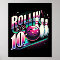 Bowling-Geburtstags-Rollin-In 10 Party 10. Geburts