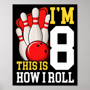 Bowling-Geburtstagsfeier 8 Jahre alt 8. Kinder Jun Poster
