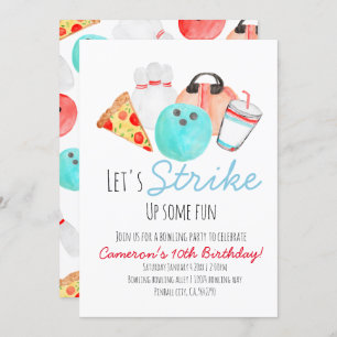 Bowling Geburtstagsfeier Einladung