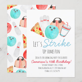 Bowling Geburtstagsfeier Einladung