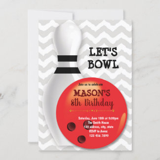 Bowling-Geburtstagsfeier Einladung