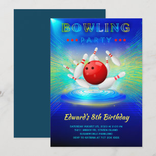 Bowling-Geburtstagsfeier-Einladung Einladung