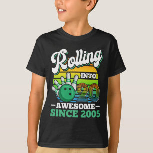 Bowling-Geburtstagsfeier rollt in 20 Jahre 20.  T-Shirt