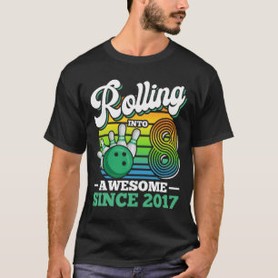 Bowling-Geburtstagsfeier rollt ins 8. Jahr, Junge T-Shirt
