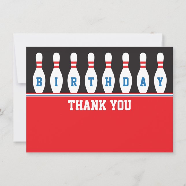 Bowling Geburtstagsparty danke (Vorderseite)