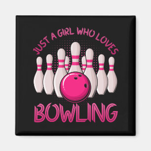 Bowling Geschenk für Mädchen Frauen Bowling Bowler Magnet