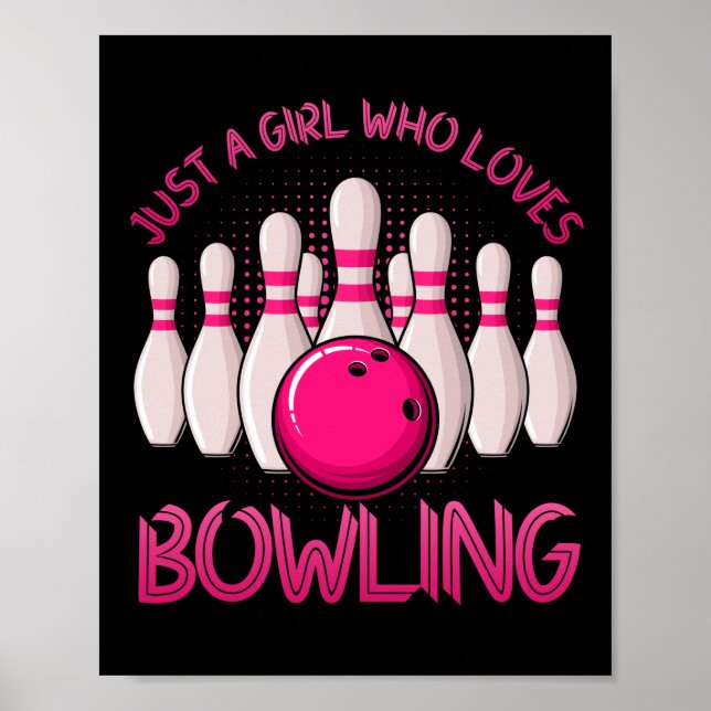 Bowling Geschenk für Mädchen Frauen Bowling Bowler Poster (Vorne)
