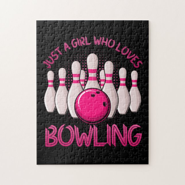 Bowling Geschenk für Mädchen Frauen Bowling Bowler Puzzle (Vertikal)