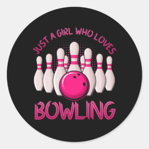 Bowling Geschenk für Mädchen Frauen Bowling Bowler Runder Aufkleber