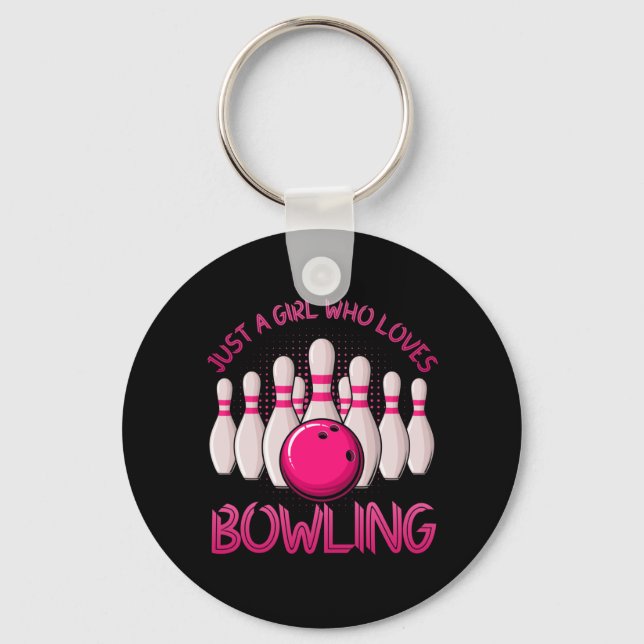 Bowling Geschenk für Mädchen Frauen Bowling Bowler Schlüsselanhänger (Vorderseite)