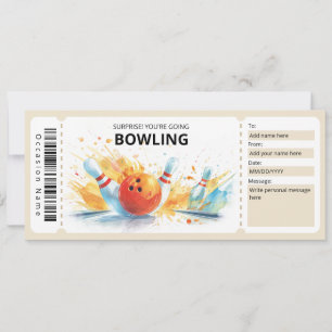 Bowling-Geschenkgutschein, Bowling-Geschenkgutsche Einladung