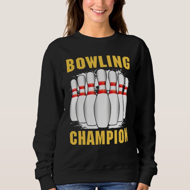 Bowling Gewinner Retro Bowling Bowler Sweatshirt (Vorderseite)