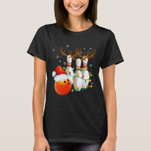 Bowling Gifts Christmas Bowling Weihnachtsmannmütz T-Shirt