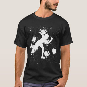 Bowling Girl Ball Button Bowler Strike Bowling Fan T-Shirt