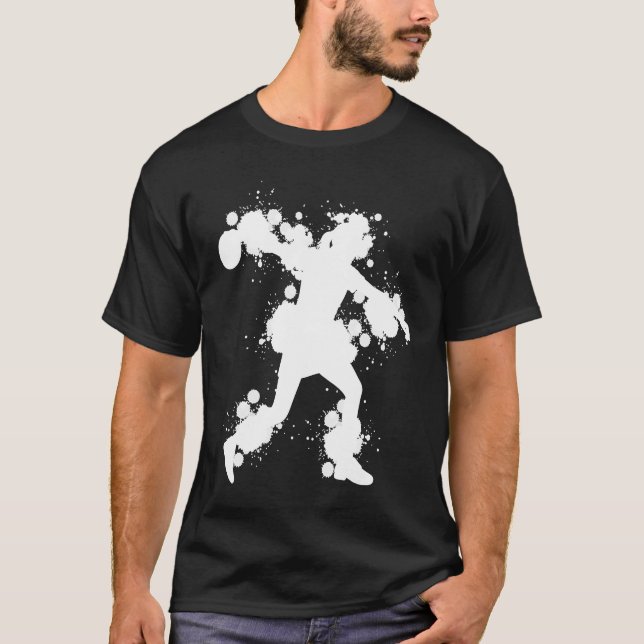 Bowling Girl Ball Pin Bowler Strike Bowling Team B T-Shirt (Vorderseite)