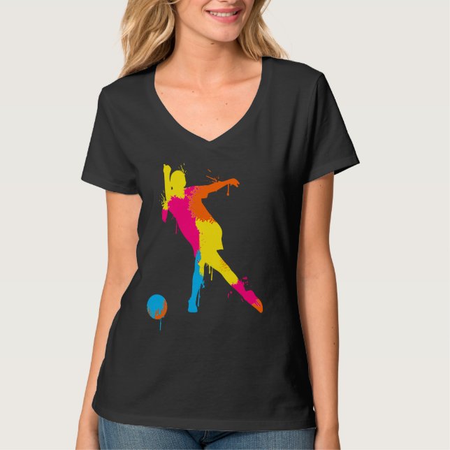 Bowling Girl Ball Pin Bowler Strike Team Bowling A T-Shirt (Vorderseite)