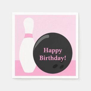 Bowling Girl Birthday Paper Napkins Serviette