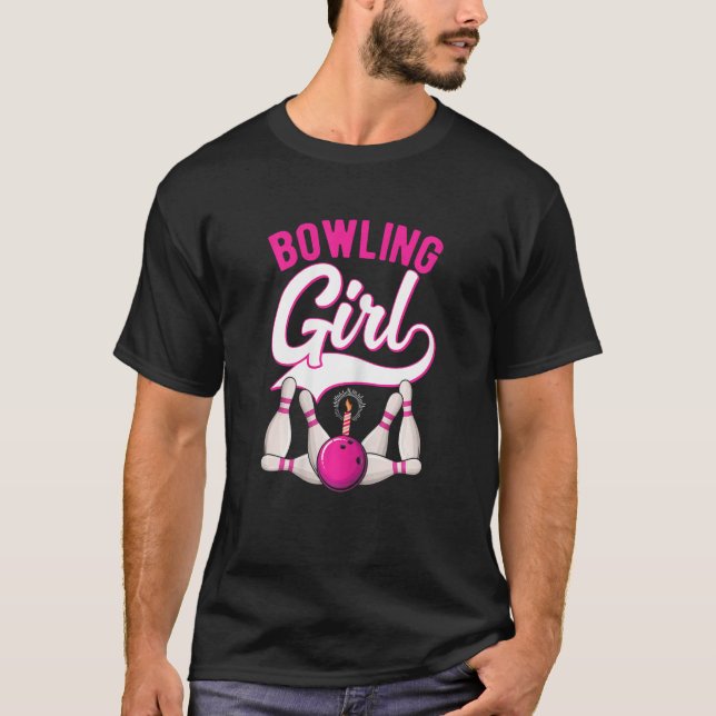 Bowling Girl Bowling Player Bowler Kids Girls Wome T-Shirt (Vorderseite)