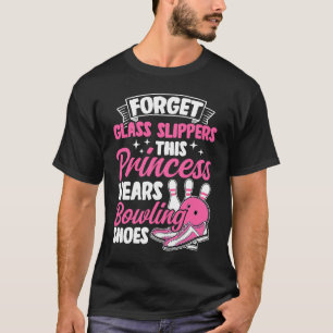 Bowling Girl Princess Button Bowler Strike Team Bo T-Shirt
