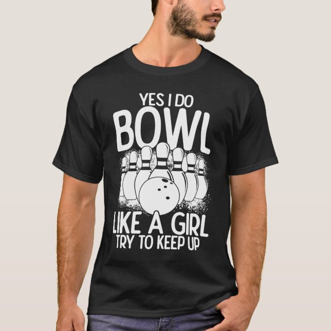 Bowling Girl Princess Pin Bowler Strike Bowling Te T-Shirt (Vorderseite)