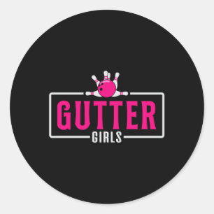 Bowling Girl Queen Princess Bowl Bowler Funny Gift Runder Aufkleber