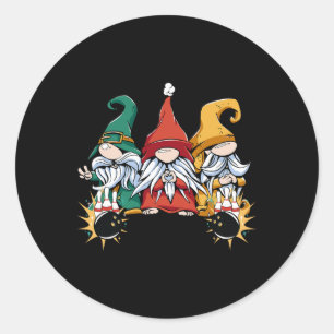 Bowling Gnomes Bowling Ll Bowling Buttone Bowler Runder Aufkleber