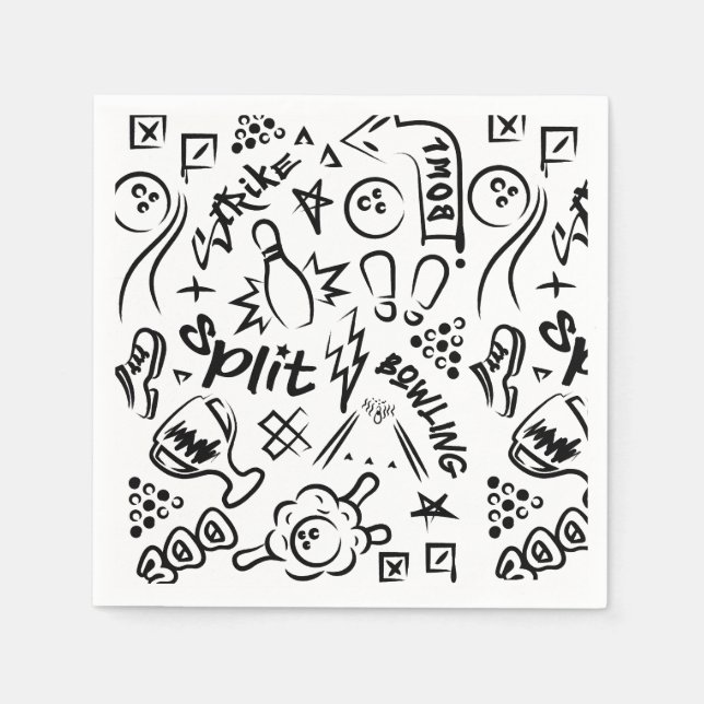 Bowling Graffiti Napkins Serviette (Vorderseite)