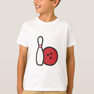 Bowling Graphic T-Shirt   Bowling Button Red Bowli