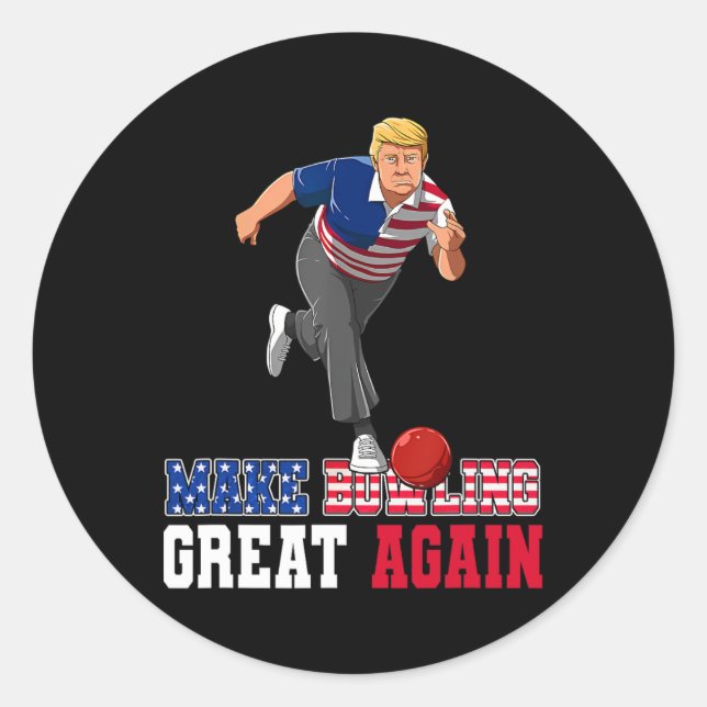 Bowling Great Again - Funny Trump Bowling Accessor Runder Aufkleber (Vorderseite)