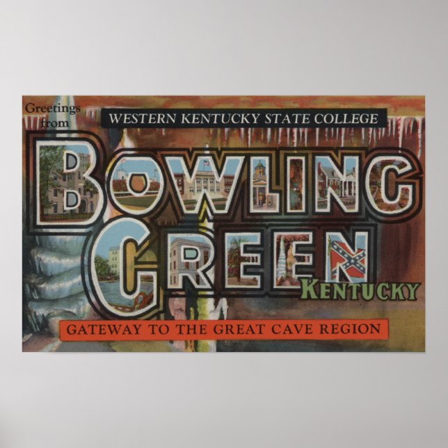 Bowling Green, Kentucky - Großbuchstaben - Szenen Poster (Vorne)