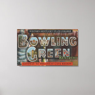 Bowling Green, Kentucky - große Buchstabe-Szenen Leinwanddruck