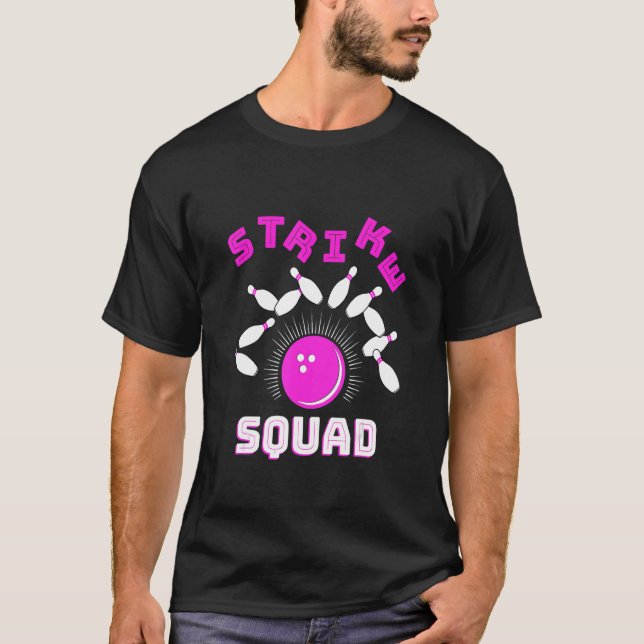 Bowling Gutter Rollin' Bowlers Squad Strike T-Shirt (Vorderseite)