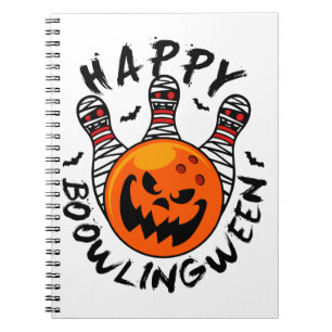 Bowling Halloween Bowler Happy Bowlingween Notizblock