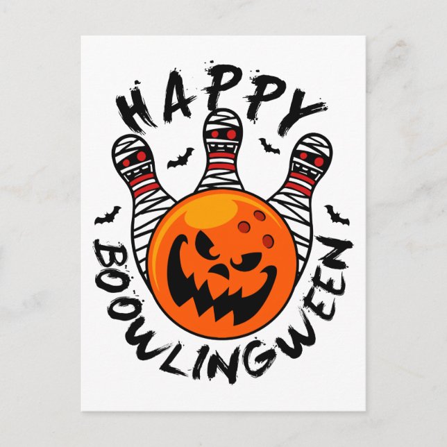 Bowling Halloween Bowler Happy Bowlingween Postkarte (Vorderseite)