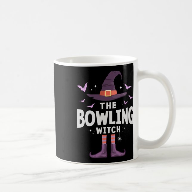 Bowling Halloween Hexenkleidung Kaffeetasse (Rechts)