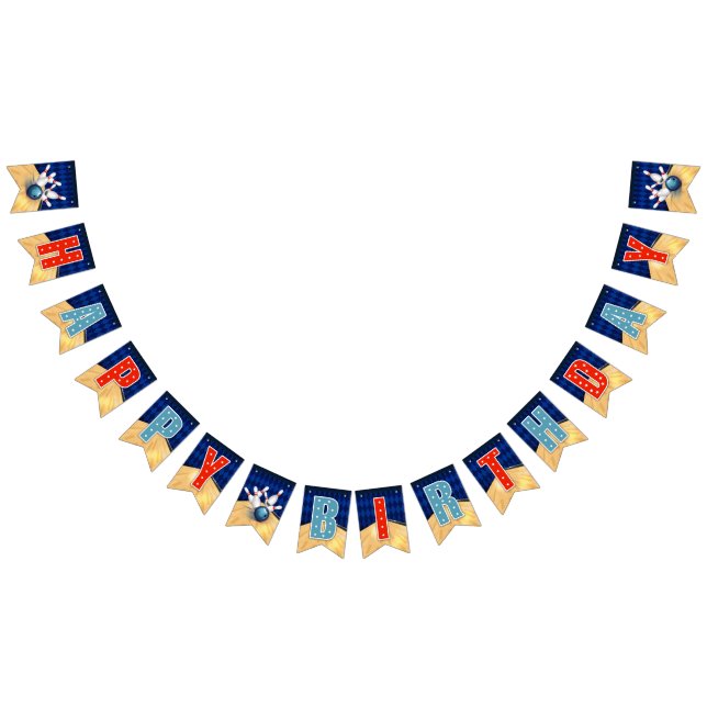 Bowling Happy Birthday Banner - Jagdfahnen (Alle)