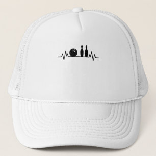 Bowling Heartbeat Bowler Buttons Bowling Player Ge Truckerkappe