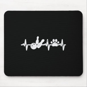 Bowling Heartbeat Dog Paw Niedlich Pet Bowler Wome Mousepad
