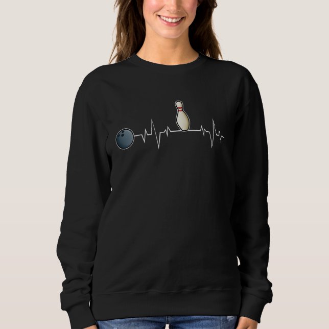 Bowling Heartbeat Playing Bowling Is My Passion Sweatshirt (Vorderseite)