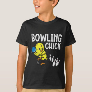 Bowling-Huhn Lustiger Bowler Frauen Mädchen Kinder T-Shirt