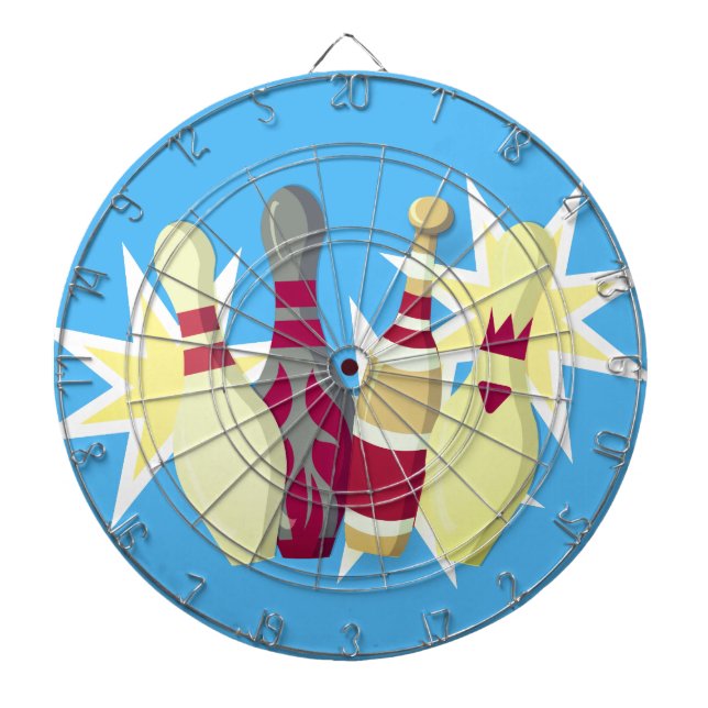 Bowling im Vintagen Stil Dartscheibe (vorne)