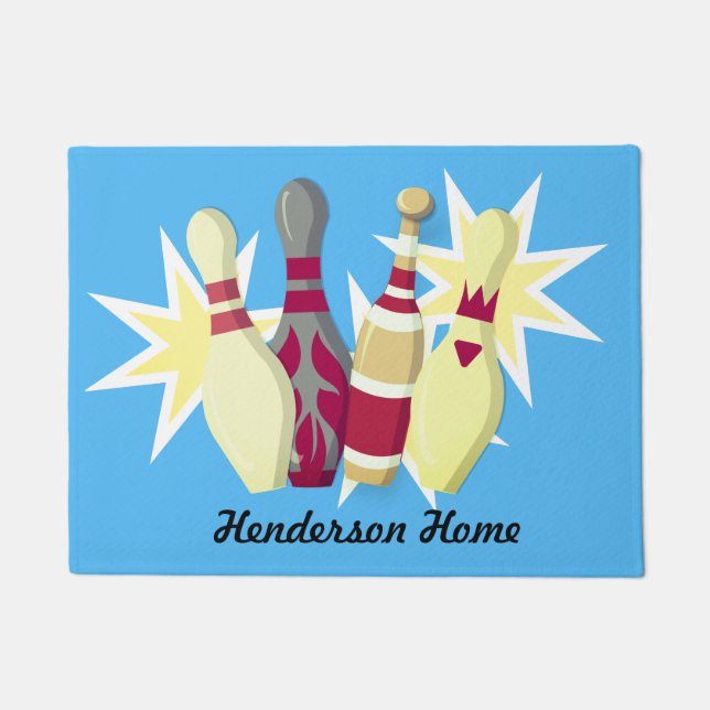 Bowling im Vintagen Stil Fußmatte (Vorderseite)